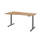 Sitz-Steh-Schreibtisch VXDSM, elektrisch h&ouml;henverstellbar, 127cm (H), 180x100cm (BxT), asteiche / graphit