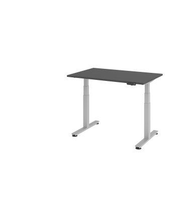 Sitz-Steh-Schreibtisch VXDSM, elektrisch h&ouml;henverstellbar, 127cm (H), 120x80cm (BxT), graphit / silber
