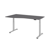 Sitz-Steh-Schreibtisch VXDSM, elektrisch h&ouml;henverstellbar, 127cm (H), 180x100cm (BxT), graphit / silber