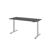 Sitz-Steh-Schreibtisch VXDSM, elektrisch h&ouml;henverstellbar, 127cm (H), 180x80cm (BxT), graphit / silber
