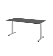 Sitz-Steh-Schreibtisch VXDSM, elektrisch h&ouml;henverstellbar, 127cm (H), 200x100cm (BxT), graphit / silber