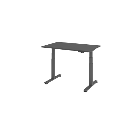 Sitz-Steh-Schreibtisch VXDSM, elektrisch h&ouml;henverstellbar, 127cm (H), 120x80cm (BxT), graphit / graphit
