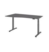 Sitz-Steh-Schreibtisch VXDSM, elektrisch h&ouml;henverstellbar, 127cm (H), 180x100cm (BxT), graphit / graphit
