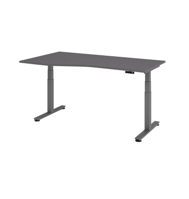 Sitz-Steh-Schreibtisch VXDSM, elektrisch h&ouml;henverstellbar, 127cm (H), 180x100cm (BxT), graphit / graphit