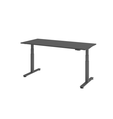 Sitz-Steh-Schreibtisch VXDSM, elektrisch h&ouml;henverstellbar, 127cm (H), 180x80cm (BxT), graphit / graphit