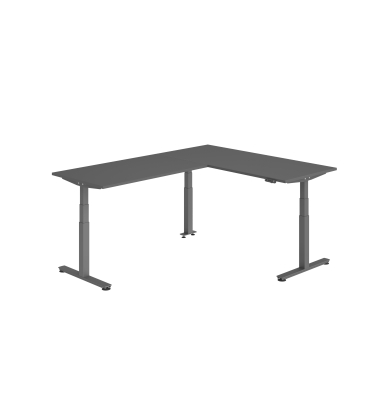 Sitz-Steh-Schreibtisch VXDSM, elektrisch h&ouml;henverstellbar, 127cm (H), 240x180cm (BxT), graphit / graphit