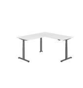 Sitz-Steh-Schreibtisch VXDSM, elektrisch h&ouml;henverstellbar, 127cm (H), 200x180cm (BxT), wei&szlig; / graphit
