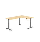 Sitz-Steh-Schreibtisch VXDSM, elektrisch h&ouml;henverstellbar, 127cm (H), 240x160cm (BxT), ahorn / graphit