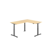 Sitz-Steh-Schreibtisch VXDSM, elektrisch h&ouml;henverstellbar, 127cm (H), 200x160cm (BxT), ahorn / graphit