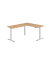 Sitz-Steh-Schreibtisch VXDSM, elektrisch h&ouml;henverstellbar, 127cm (H), 240x180cm (BxT), asteiche / silber