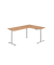 Sitz-Steh-Schreibtisch VXDSM, elektrisch h&ouml;henverstellbar, 127cm (H), 240x160cm (BxT), nussbaum / silber