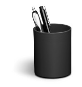 Stiftek&ouml;cher ECO 775901, rund, D x H: 80 x 100 mm, 1 Fach, schwarz