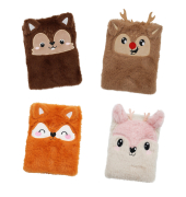 Pl&uuml;sch Notizbuch Winter Animals 4-fach