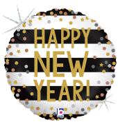 Folienballon New Year Confetti 46cm