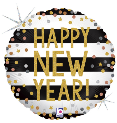 Folienballon New Year Confetti 46cm