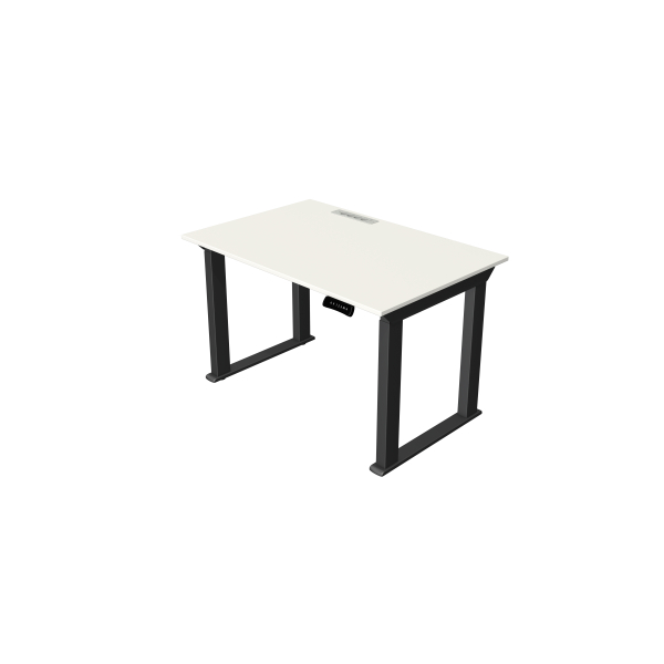 Kerkmann Sitz-Steh-Schreibtisch Move heavy duty, elektrisch höhenverstellbar, 75-125cm (H), 120x80cm (BxT), rechteckig, weiß / anthrazit