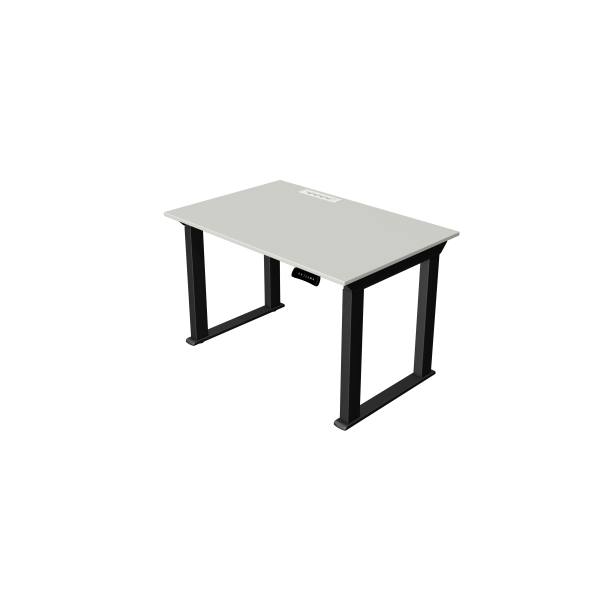 Kerkmann Sitz-Steh-Schreibtisch Move heavy duty, elektrisch höhenverstellbar, 75-125cm (H), 120x80cm (BxT), rechteckig, lichtgrau / anthr
