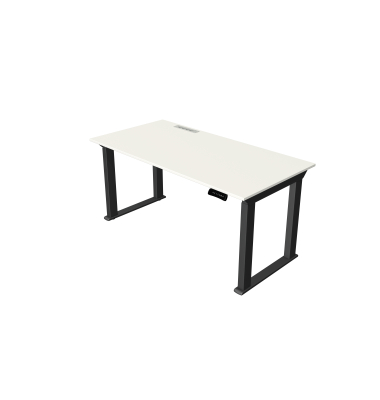 Sitz-Steh-Schreibtisch Move heavy duty, elektrisch h&ouml;henverstellbar, 75-125cm (H), 160x80cm (BxT), rechteckig, wei&szlig; / anthrazit