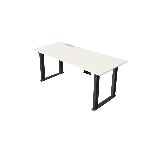 Kerkmann Sitz-Steh-Schreibtisch Move heavy duty, elektrisch höhenverstellbar, 75-125cm (H), 180x80cm (BxT), rechteckig, weiß / anthrazit