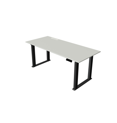 Sitz-Steh-Schreibtisch Move heavy duty, elektrisch h&ouml;henverstellbar, 75-125cm (H), 180x80cm (BxT), rechteckig, lichtgrau / anthr