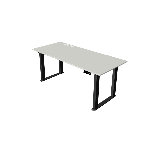 Kerkmann Sitz-Steh-Schreibtisch Move heavy duty, elektrisch höhenverstellbar, 75-125cm (H), 180x80cm (BxT), rechteckig, lichtgrau / anthr