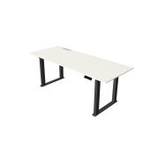 Sitz-Steh-Schreibtisch Move heavy duty, elektrisch h&ouml;henverstellbar, 75-125cm (H), 200x80cm (BxT), rechteckig, wei&szlig; / anthrazit