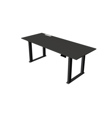 Sitz-Steh-Schreibtisch Move heavy duty, elektrisch h&ouml;henverstellbar, 75-125cm (H), 200x80cm (BxT), rechteckig, anthrazit / anthr