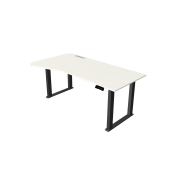 Sitz-Steh-Schreibtisch Move heavy duty, elektrisch h&ouml;henverstellbar, 75-125cm (H), 180x80/100cm (BxT), Freiform, wei&szlig; / anthrazi