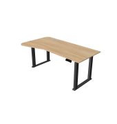 Sitz-Steh-Schreibtisch Move heavy duty, elektrisch h&ouml;henverstellbar, 75-125cm (H), 180x80/100cm (BxT), Freiform, eiche hell / an