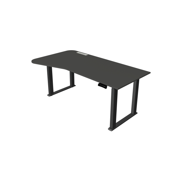 Kerkmann Sitz-Steh-Schreibtisch Move heavy duty, elektrisch höhenverstellbar, 75-125cm (H), 180x80/100cm (BxT), Freiform, anthrazit / anthrazit