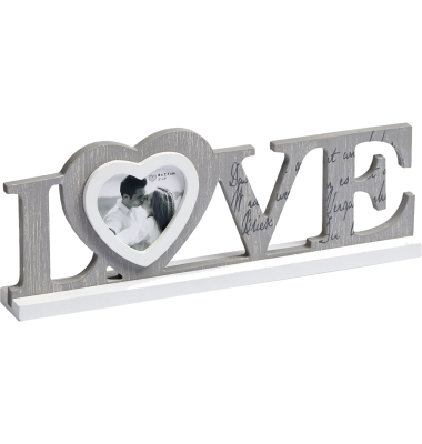 Love Schriftzug    8x7,7 Holz Portrait grau        YF199D