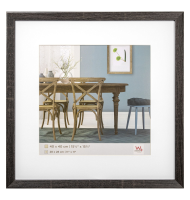 Fiorito dunkelgrau 40x40 Holz inkl. Passepartout   EF440D