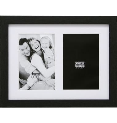 S66KA2 Galerie   2x13x18 Holz schwarz mit Passepartout