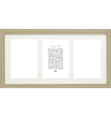 S66KB3 Galerie   3x13x18 Holz naturfarbe mit Passepartout