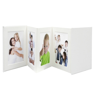 Leporello wei&szlig;   8x13x18 Kunstleder 8 Bilder   A66DC1 8PH