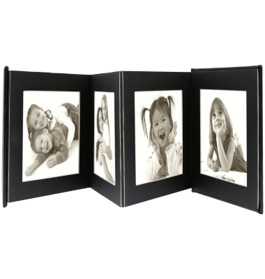 Leporello schw.  8x15x20 Kunstleder 8 Bilder   A66DC2 8PH