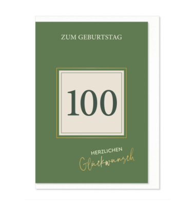 Geburtstagskarte Zahl  100
