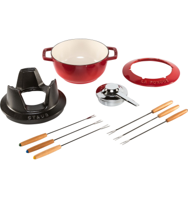 La Fondue 18 cm kirschrot, Gusseisen