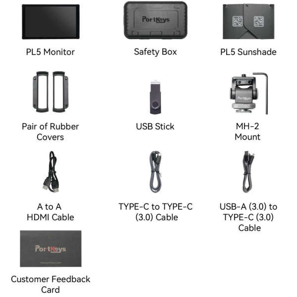 Portkeys  Monitor PL5, schwarz 9331924264607 Portkeys