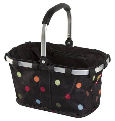 Einkaufstasche Carrybag XS, Dots, BN7009, 5 Liter, au&szlig;en 33,5x21x19,5cm, Polyester, schwarz, bunte Punkte