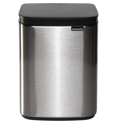 M&uuml;lleimer, 4 Liter, Stahl, KunststoffTragegriff Deckel Einsatz Griffrand