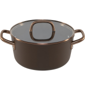 Milano Kochtopf mit Glasdeckel 24 cm, Braun