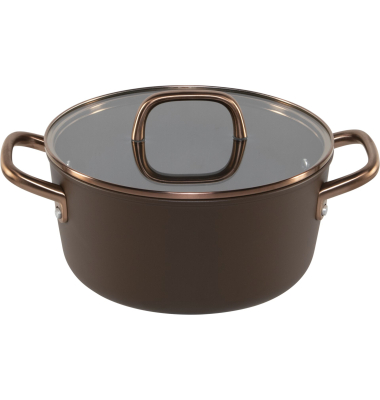 Milano Kochtopf mit Glasdeckel 24 cm, Braun