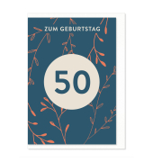 Geburtstagskarte Zahl 50
