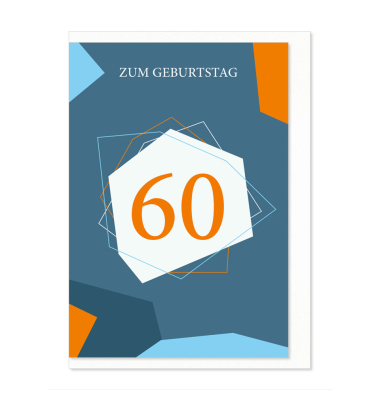 Geburtstagskarte Zahl 60