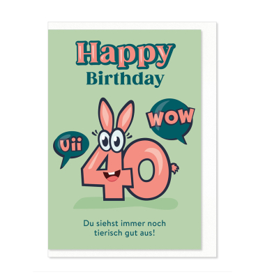 Humorkarte Geburtstag Zahl 40