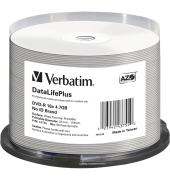 1x50 Verbatim DVD-R 4,7GB 16x white wide thermal print. NO-ID