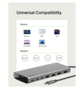 CONNECT USB-C 8-in-1 Core f&uuml;r 2 Bildschirme INC015btSGY-CZ