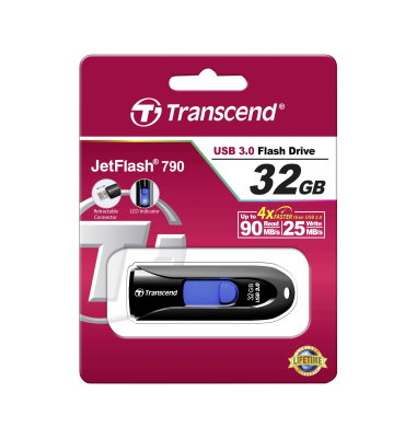 JetFlash 790      32GB USB 3.1 Gen 1 Black