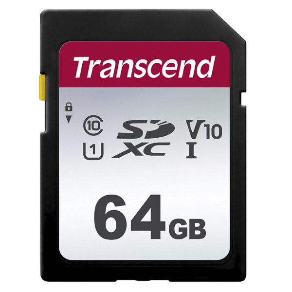 Transcend Highspeed 64GB SDXC Speicherkarte (für Digitalkameras / Photo Box / alltägliche Aufnahmen & Videos / Autoradio) Class 10, UHS-I U1, Video Speed Class V30 für 4K Ultra HD TS64GSDC300S